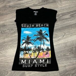 Surf Style Black Miami Graphic Tee